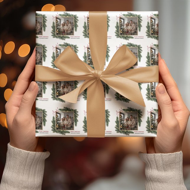 Papel De Regalo Navidad Alegre Foto Familiar Personalizada (Subido por el creador)