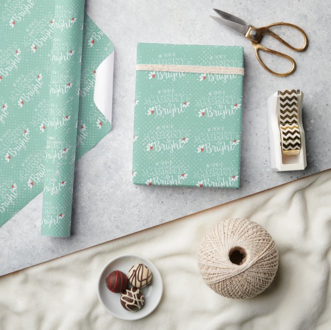 Papel De Regalo Navidad Alegre y Brillante (Artesanía)