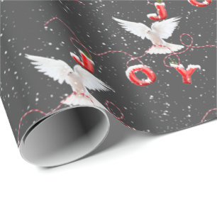 Papel de regalo Navidad Alegría Paloma y Copos de