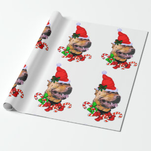 Papel De Regalo Navidad americano de Terrier de pitbull