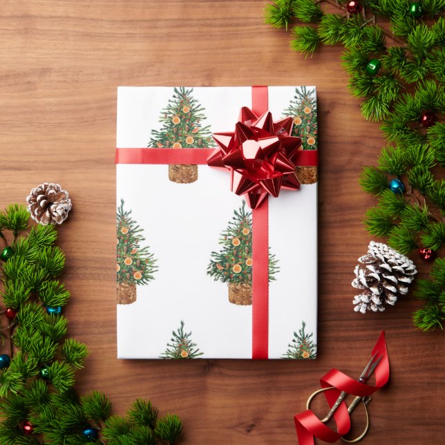Papel De Regalo Navidad Árbol vacaciones moderna simple estacional (Regalo de vacaciones)