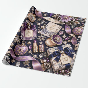 Papel De Regalo Navidad Armada Purpúrea Parisina