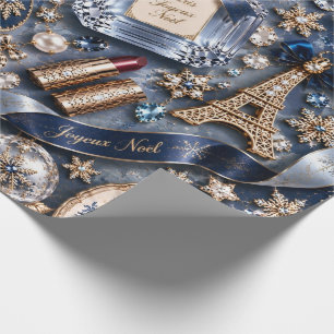 Papel De Regalo Navidad Azul Marino Parisina