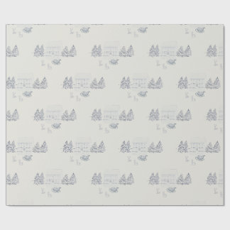 Papel De Regalo Navidad Azul Nostálgica