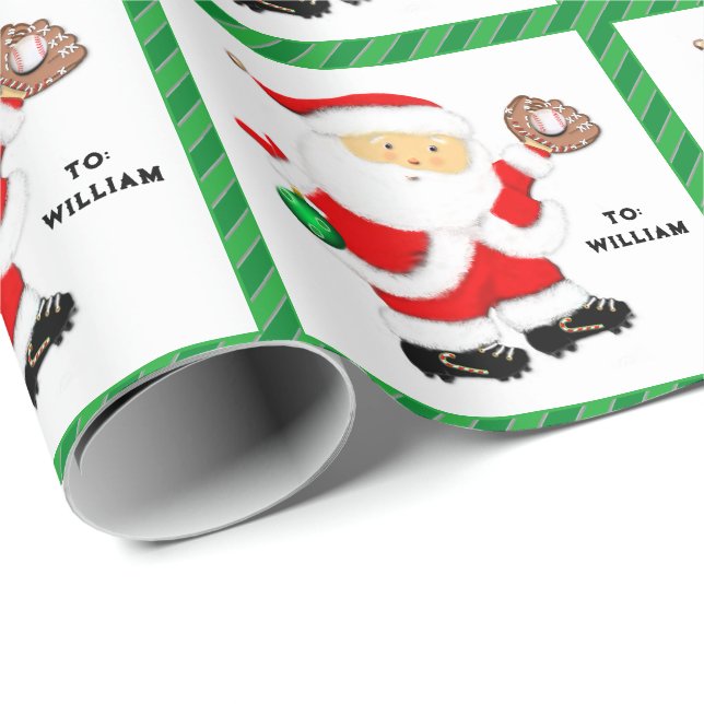 Papel De Regalo Navidad béisbol (Esquina del rollo)