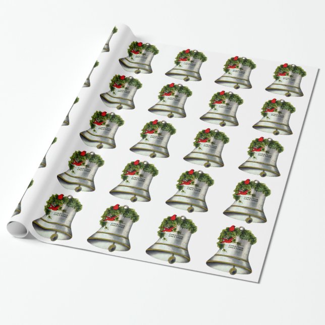Papel De Regalo Navidad Belces de plata (Desenrollado)