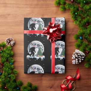 Papel De Regalo Navidad Bigfoot Santa Árbol Trineo Luna Reno Nieve