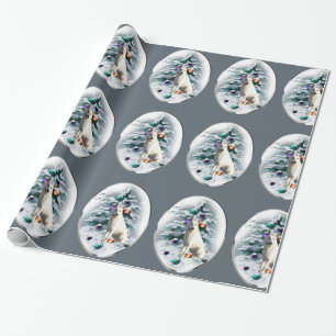 Papel De Regalo Navidad blanco del pastor alemán