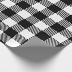 Papel De Regalo Navidad blanco y tela escocesa enorme negra del