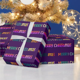 Papel De Regalo Navidad Boho Púrpura Colorida