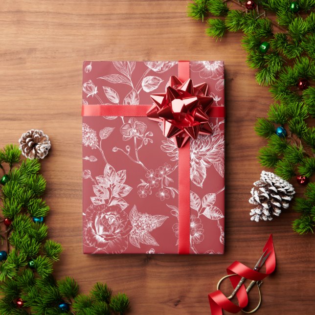 Papel De Regalo Navidad botánica  (Regalo de vacaciones)