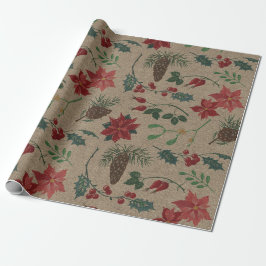 Papel De Regalo Navidad Botánica Tradicional