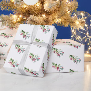 Papel De Regalo Navidad Botánicos Modernos Sencillos Fiesta