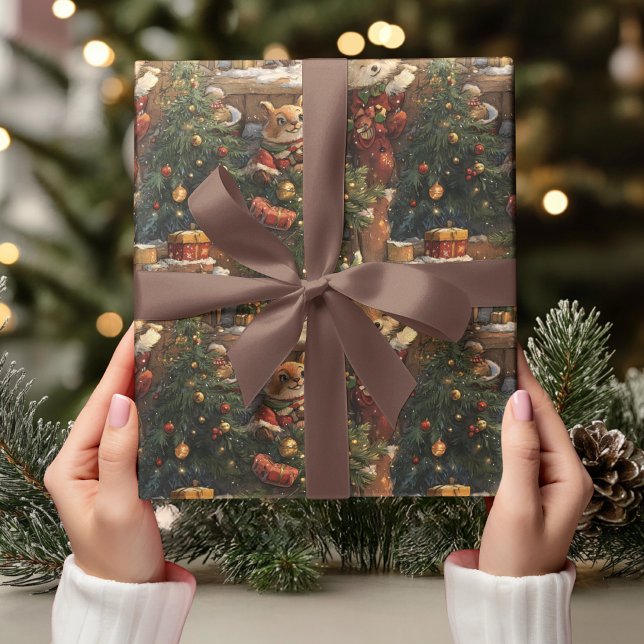 Papel De Regalo “Navidad Caprichosa de Animales (Subido por el creador)
