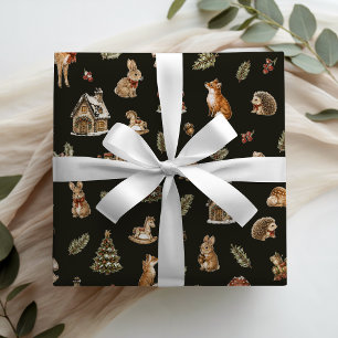 Papel De Regalo Navidad caprichosa de cuento de hadas del bosque