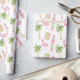 Papel De Regalo Navidad Cascanueces Playa Palm Beach Rosa y Verde