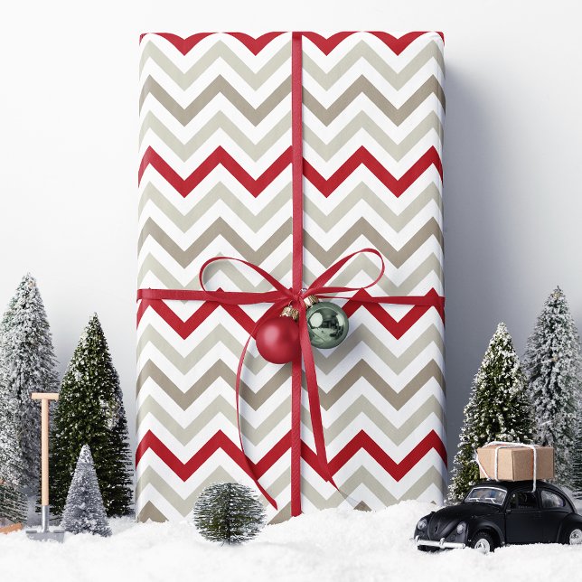 Papel De Regalo Navidad Chevron Rojo y Beige (Subido por el creador)