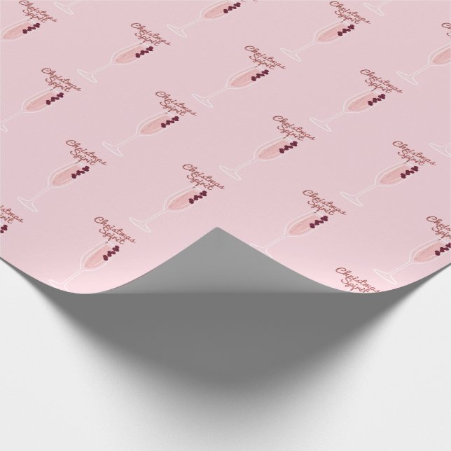 Papel De Regalo Navidad chispeante rosado (Esquina)