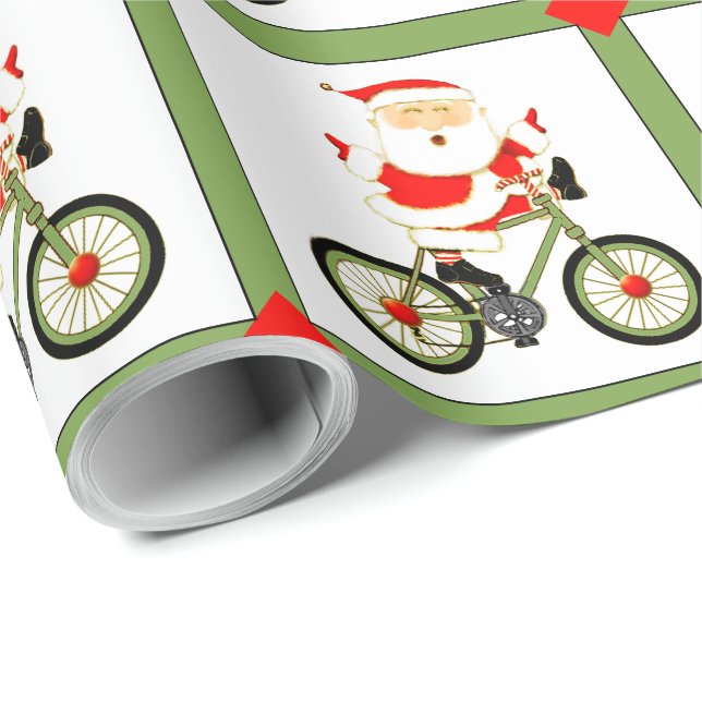 Papel De Regalo Navidad Ciclista (Esquina del rollo)