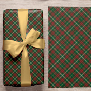 Papel De Regalo Navidad clásica elegante rústica de cuadros rojos