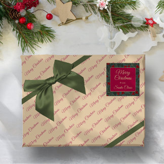 Papel De Regalo Navidad con bayas de acebo