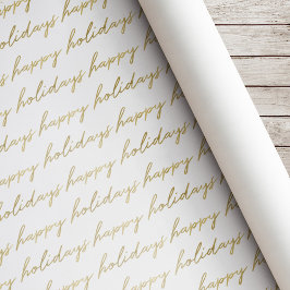 Papel De Regalo Navidad con Caligrafía Dorada Moderna