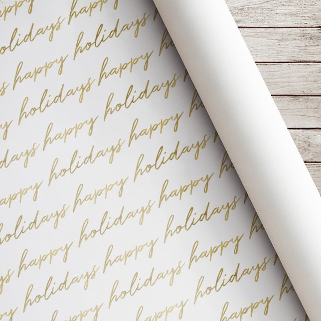 Papel De Regalo Navidad con Caligrafía Dorada Moderna (Subido por el creador)