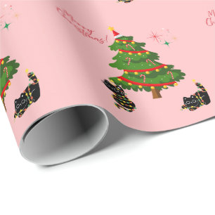 Papel De Regalo Navidad con gatos negros