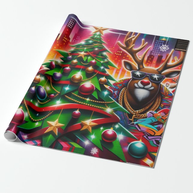 Papel De Regalo Navidad con grafitis (Desenrollado)