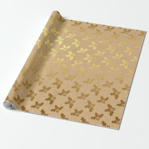 Papel De Regalo Navidad con lámina de oro