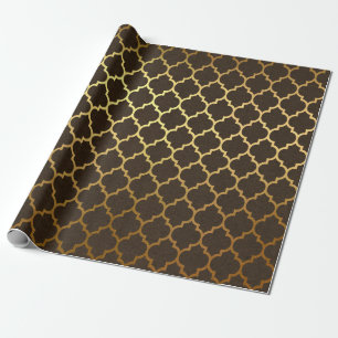 Papel De Regalo Navidad con lámina de oro y burdeos
