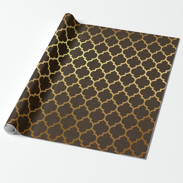 Papel De Regalo Navidad con lámina de oro y burdeos (Desenrollado)