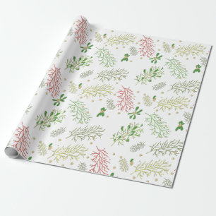 Papel De Regalo Navidad con muérdago 