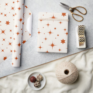 Papel De Regalo Navidad con Patrón de Estrella Brillante Moderna