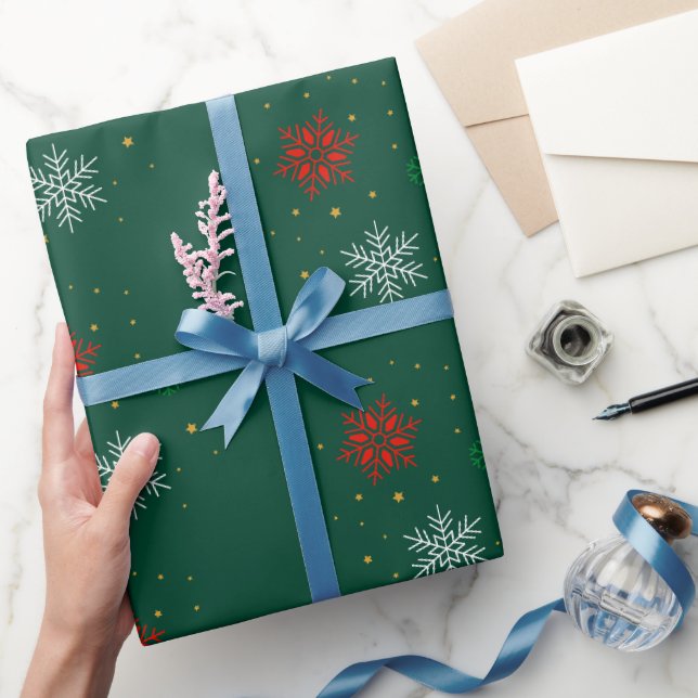 Papel De Regalo Navidad con patrón de estrella simple moderno mini (Regalar)
