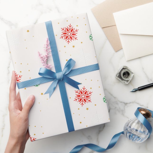 Papel De Regalo Navidad con patrón de estrella simple moderno mini (Regalar)