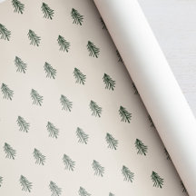 Navidad con Pinos Verdes Rústicos y Beige