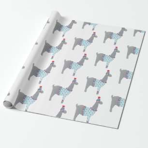 Papel De Regalo Navidad con tema de Llama