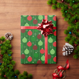 Papel De Regalo Navidad con temática de Pickleball Roja y Verde