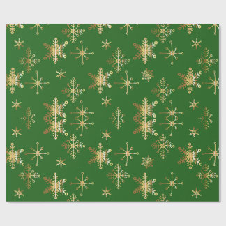 Papel De Regalo Navidad Copo de Nieve Dorado