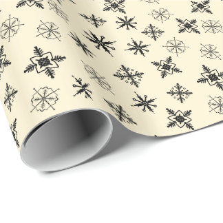 Papel De Regalo Navidad Copos de Nieve Simples