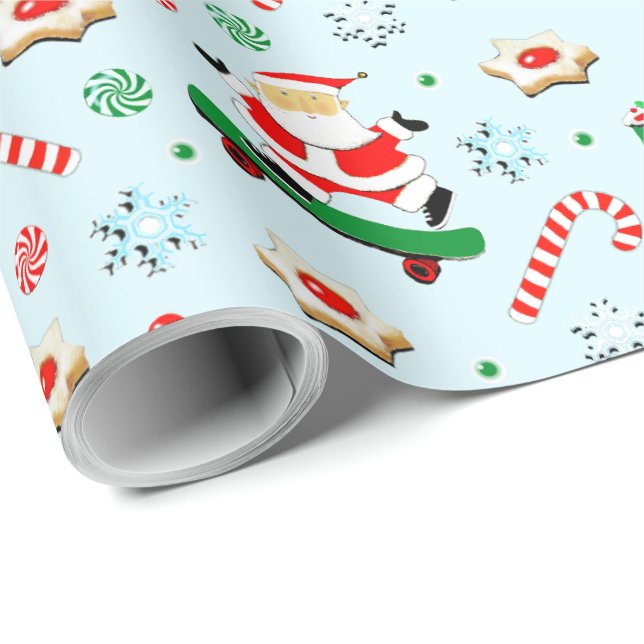 Papel De Regalo Navidad Creativa de Monopatín (Esquina del rollo)