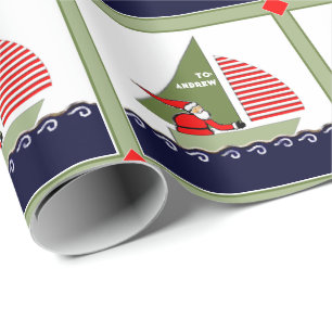 Papel De Regalo Navidad de barco de vela