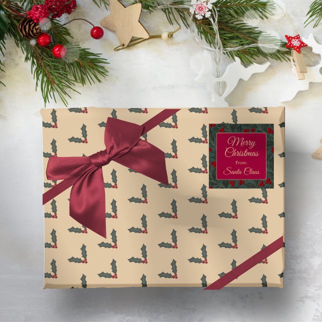 Papel De Regalo Navidad de bayas de acebo (Subido por el creador)