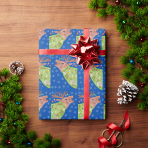 Papel De Regalo Navidad de ciervos naturales
