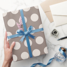 Papel De Regalo Navidad de Cognac Moderno y Lunares de Crema