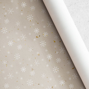 Papel De Regalo Navidad de copo de nieve Kraft rústico