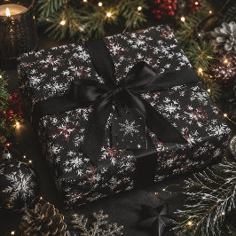 Papel De Regalo Navidad de copos de nieve góticos oscuros