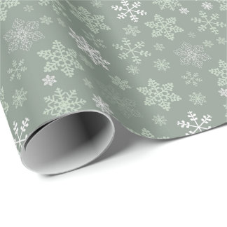 Papel De Regalo Navidad de Copos de Nieve Retro Simple