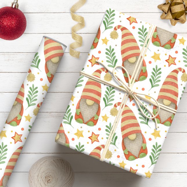 Papel De Regalo Navidad de Gnomos Escandinavos Caprichosos (Subido por el creador)